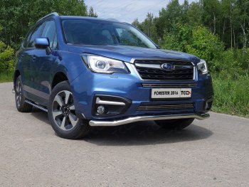 Защита переднего бампера нижняя d60,3 мм ТСС Тюнинг Subaru (Субару) Forester (Форестер)  SJ (2016-2019) SJ рестайлинг  (нрежавейка)