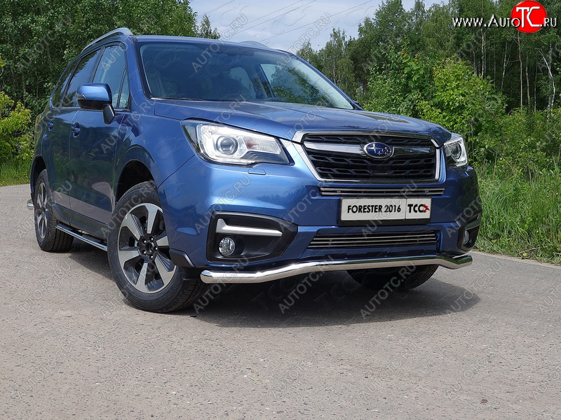 20 999 р. Защита переднего бампера нижняя d60,3 мм ТСС Тюнинг Subaru Forester SJ рестайлинг (2016-2019) (нрежавейка)  с доставкой в г. Тамбов