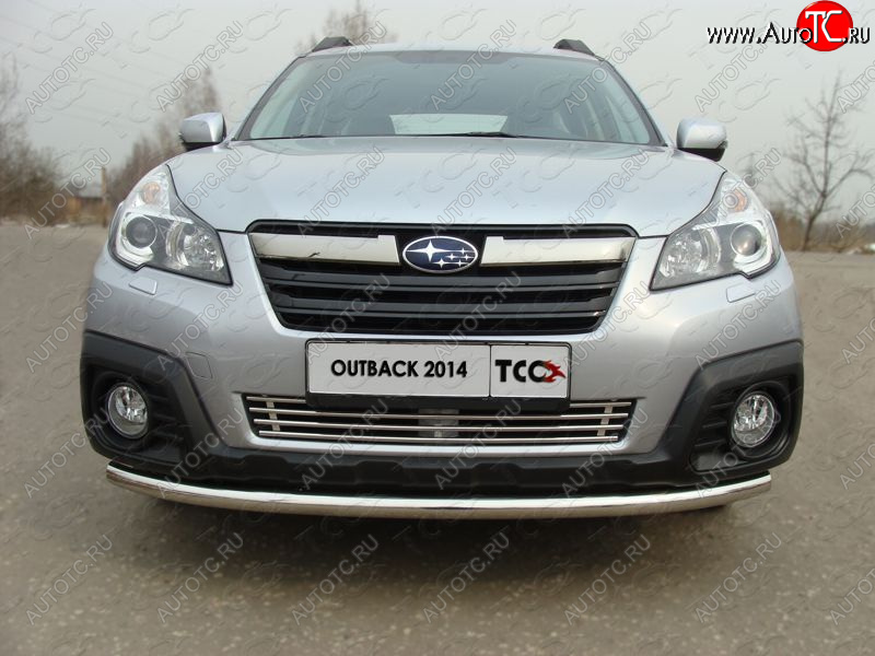 6 099 р. Декоративная вставка решетки радиатора ТСС Тюнинг  Subaru Outback  BR, (2012-2015) B14)  рестайлинг универсал (d 12 мм)  с доставкой в г. Тамбов