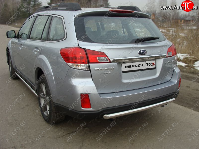 10 299 р. Защита задняя (центральная нержавейка 50,8 мм) ТСС Тюнинг  Subaru Outback  BR, (2012-2015) B14)  рестайлинг универсал  с доставкой в г. Тамбов