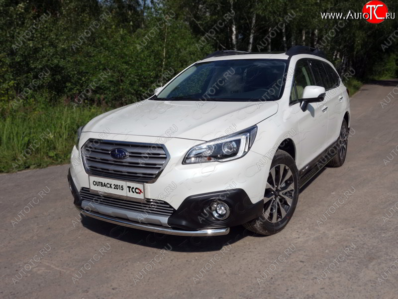 14 999 р. Защита переднего бампера нижняя d50,8 мм ТСС Тюнинг  Subaru Outback  BS/B15 (2014-2018) дорестайлинг универсал (нержавейка)  с доставкой в г. Тамбов