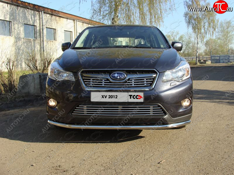 4 649 р. Верхняя декоративная вставка решетки радиатора ТСС Тюнинг  Subaru XV  GP/G33 (2012-2016) дорестайлинг (d 12 мм)  с доставкой в г. Тамбов