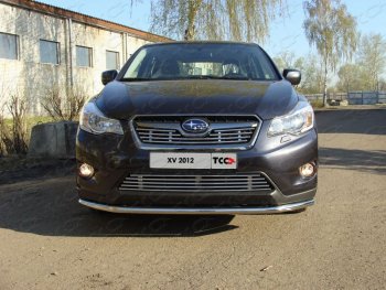 Нижняя декоративная вставка в бампер ТСС Тюнинг Subaru XV  GP/G33 (2012-2016) дорестайлинг (d 12 мм)