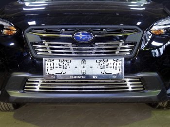 Нижняя декоративная вставка в бампер ТСС Тюнинг Subaru XV  GT/G24 (2017-2021) дорестайлинг (d 12 мм)