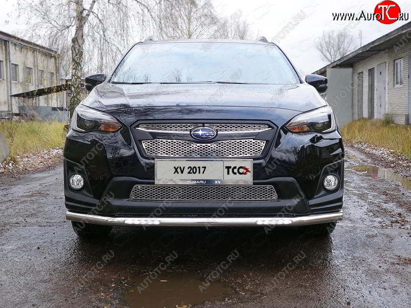 32 999 р. Защита переднего бампера нижняя с ДХО 60,3 мм ТСС Тюнинг Subaru XV GT/G24 дорестайлинг (2017-2021) (нержавейка)  с доставкой в г. Тамбов