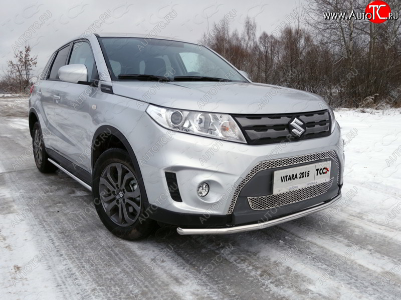 15 549 р. Защита переднего бампера нижняя d42,4 мм ТСС Тюнинг  Suzuki Vitara  LY (2015-2019) дорестайлинг (нержавейка)  с доставкой в г. Тамбов