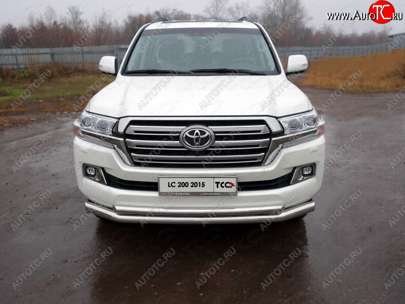 36 999 р. Защита передняя нижняя двойная 76,1*50,8 мм кроме EXECUTIVE Тюнинг  Toyota Land Cruiser  200 (2015-2021) 2-ой рестайлинг (нержавейка)  с доставкой в г. Тамбов