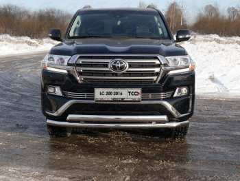 Защита передняя нижняя двойная 76,1*75 мм ТСС Тюнинг Toyota (Тойота) Land Cruiser (Лэнд)  200 (2015-2021) 200 2-ой рестайлинг ()