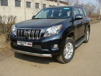 Защита переднего бампера нижняя 75*42 мм ТСС Тюнинг Toyota (Тойота) Land Cruiser Prado (Лэнд)  J150 (2009-2013) J150 дорестайлинг  (нержавейка)