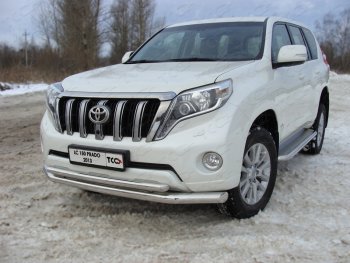 Защита переднего бампера нижняя d76,1*50,8 мм ТСС Тюнинг Toyota Land Cruiser Prado J150 1-ый рестайлинг (2013-2017)  (нержавейка)