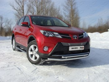 Защита переднего бампера нижняя d60,3*42,4 мм ТСС Тюнинг Toyota RAV4 XA40 5 дв. дорестайлинг (2012-2015)  (нержавейка)