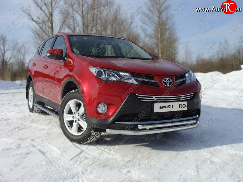 22 599 р. Защита переднего бампера нижняя d60,3*42,4 мм ТСС Тюнинг Toyota RAV4 XA40 5 дв. дорестайлинг (2012-2015) (нержавейка)  с доставкой в г. Тамбов