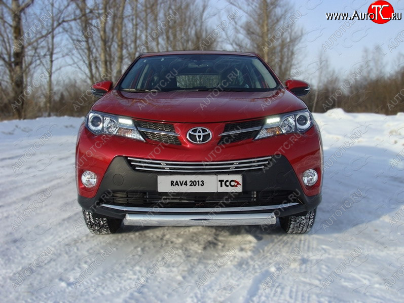 17 899 р. Защита переднего бампера овальная 75х42 мм ТСС тюнинг Toyota RAV4 XA40 5 дв. дорестайлинг (2012-2015) (нержавейка)  с доставкой в г. Тамбов