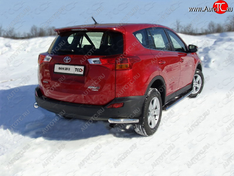 18 699 р. Защита заднего бампера (уголки, d60,3 мм) TCC  Toyota RAV4  XA40 (2012-2015) 5 дв. дорестайлинг  с доставкой в г. Тамбов