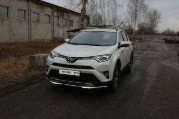 40 649 р. Защита переднего бампера нижняя с ДХО 60,3 мм ТСС Тюнинг Toyota RAV4 XA40 5 дв. рестайлинг (2015-2019) (нержавейка)  с доставкой в г. Тамбов. Увеличить фотографию 1