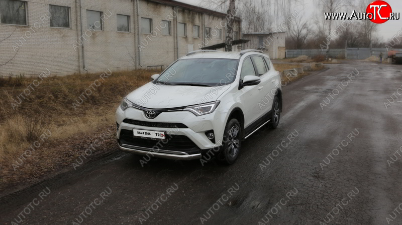 24 099 р. Защита переднего бампера нижняя овальная 75х42 мм ТСС Тюнинг  Toyota RAV4  XA40 (2015-2019) 5 дв. рестайлинг (нержавейка)  с доставкой в г. Тамбов