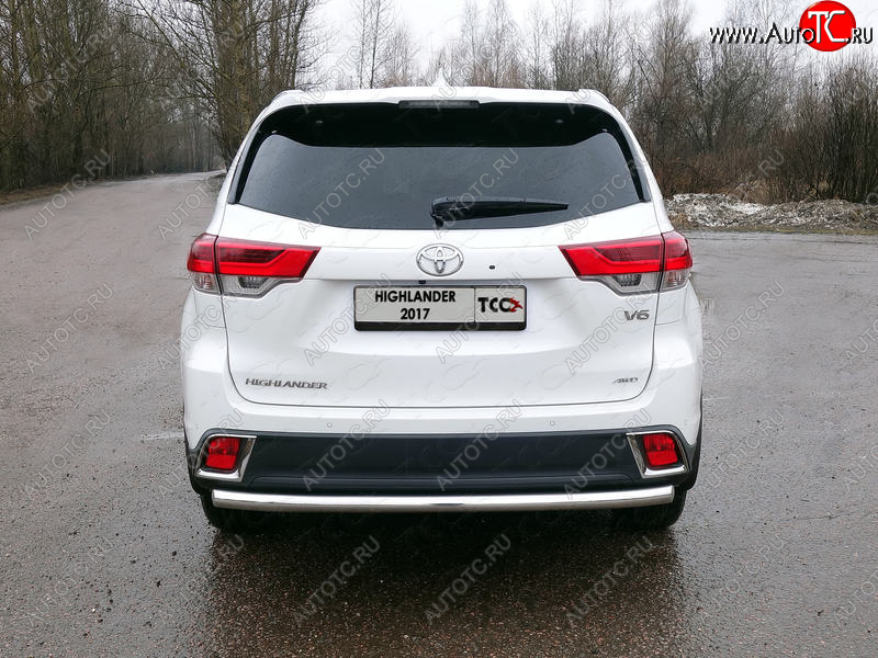 17 999 р. Защита задняя (нержавейка 60,3 мм) ТСС Тюнинг  Toyota Highlander  XU50 (2016-2020) рестайлинг  с доставкой в г. Тамбов