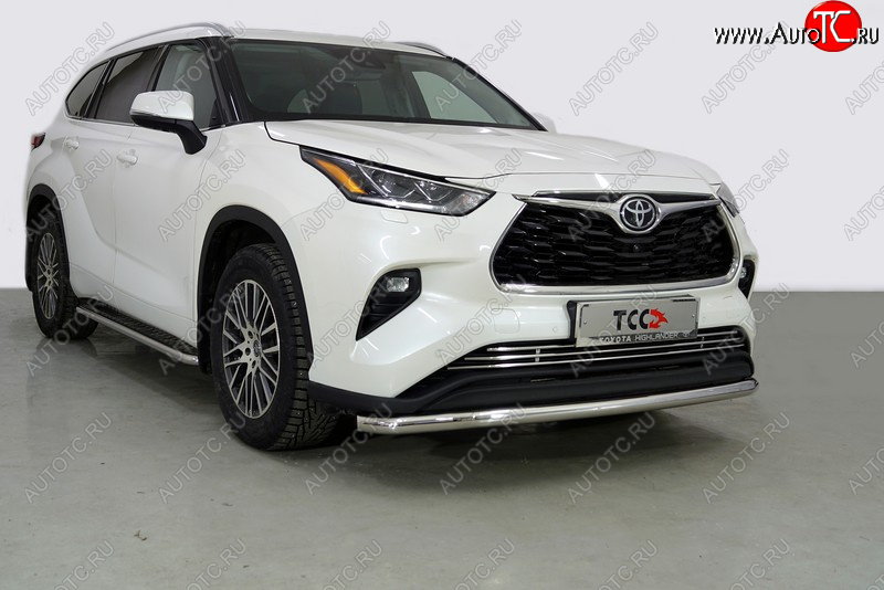 20 999 р. Защита переднего бампера нижняя d60,3 мм ТСС Тюнинг Toyota Highlander XU70 (2020-2024) (нержавейка)  с доставкой в г. Тамбов