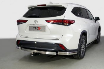 22 449 р. Защита задняя (уголки овальные 75х42 мм) ТСС Тюнинг Toyota Highlander XU70 (2020-2025) (уголки овальные)  с доставкой в г. Тамбов. Увеличить фотографию 1