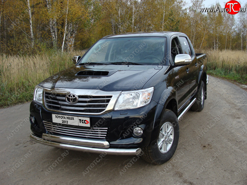 26 699 р. Защита переднего бампера нижняя d76,1*75 мм ТСС Тюнинг  Toyota Hilux  AN20,AN30 (2011-2016)  2-ой рестайлинг (нержавейка)  с доставкой в г. Тамбов