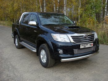 Защита переднего бампера овальная 75х42 мм ТСС тюнинг Toyota (Тойота) Hilux (Хайлюкс)  AN20,AN30 (2011-2016) AN20,AN30  2-ой рестайлинг  (нержавейка)