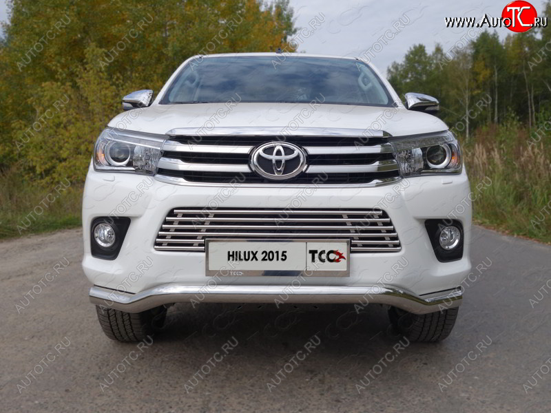 12 299 р. Декоративная вставка решетки радиатора ТСС Тюнинг  Toyota Hilux  AN120 (2016-2020) дорестайлинг (d 16 мм)  с доставкой в г. Тамбов