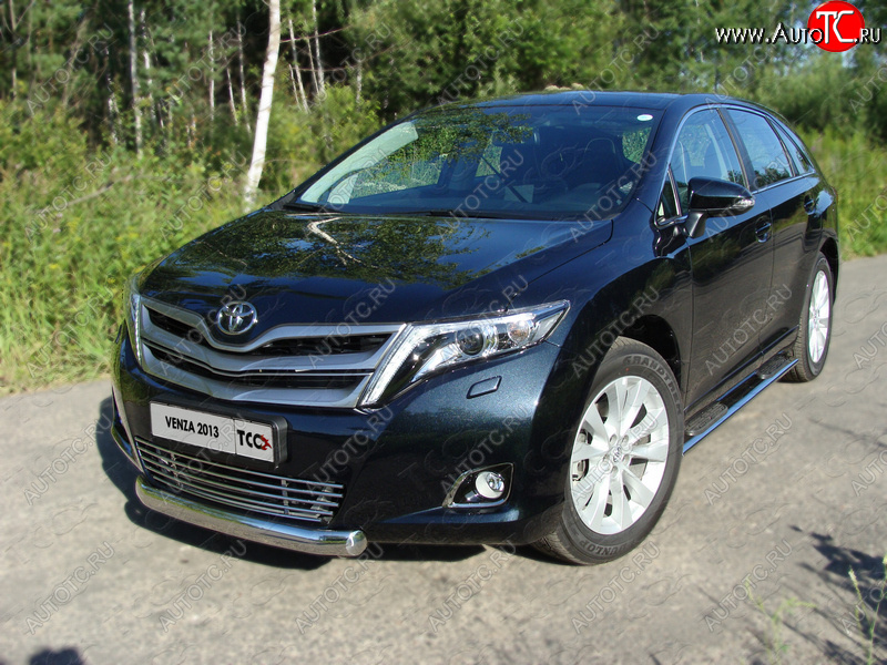 14 649 р. Защита переднего бампера овальная 75х42 мм ТСС тюнинг  Toyota Venza  GV10 (2012-2016) рестайлинг (нержавейка)  с доставкой в г. Тамбов