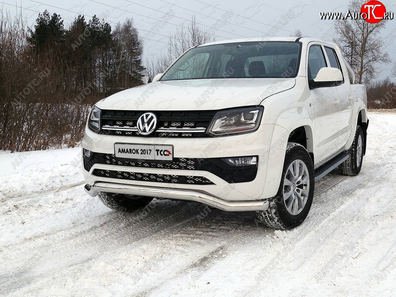 23 999 р. Защита переднего бампера кенгурин 76,1 мм ТСС Тюнинг Volkswagen Amarok рестайлинг (2016-2022) (нержавейка)  с доставкой в г. Тамбов