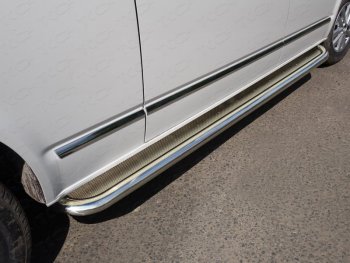 Пороги с площадкой 60,3 мм ТСС Тюнинг Volkswagen Caravelle T6 дорестайлинг (2015-2019)