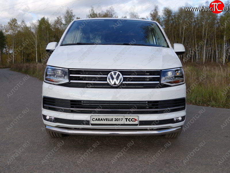 21 799 р. Защита переднего бампера нижняя d60,3 мм ТСС Тюнинг  Volkswagen Caravelle  T6 (2015-2019) дорестайлинг (нержавейка)  с доставкой в г. Тамбов