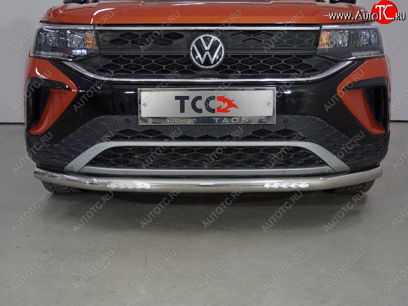 37 649 р. Защита переднего бампера нижняя с ДХО 60,3 мм ТСС Тюнинг Volkswagen Taos (2020-2022) (нержавейка)  с доставкой в г. Тамбов