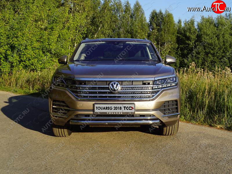 19 999 р. Защита переднего бампера нижняя d60,3 мм ТСС Тюнинг  Volkswagen Touareg  CR (2018-2025) (нержавейка)  с доставкой в г. Тамбов