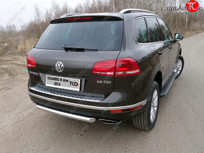 15 549 р. Защита задняя (нержавейка 60,3 мм) ТСС Тюнинг  Volkswagen Touareg  NF (2014-2018) рестайлинг  с доставкой в г. Тамбов