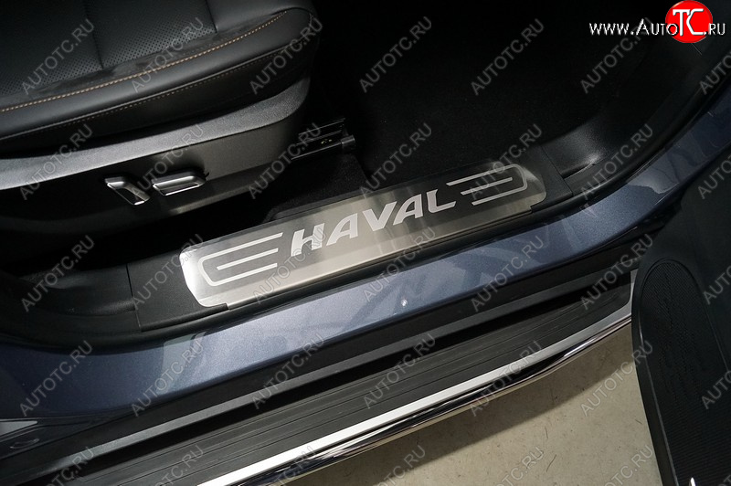 4 299 р. Накладки на пластиковые пороги, ТСС Тюнинг  Haval Dargo (2022-2024) (лист шлифованный надпись Haval)  с доставкой в г. Тамбов