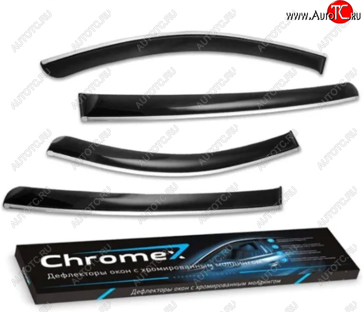 3 299 р. Дефлекторы окон хром GEELY SX11 2019-, 4шт., ветровики CHROMEX  Джили Кулрей Chromex chromex.63038  с доставкой в г. Тамбов