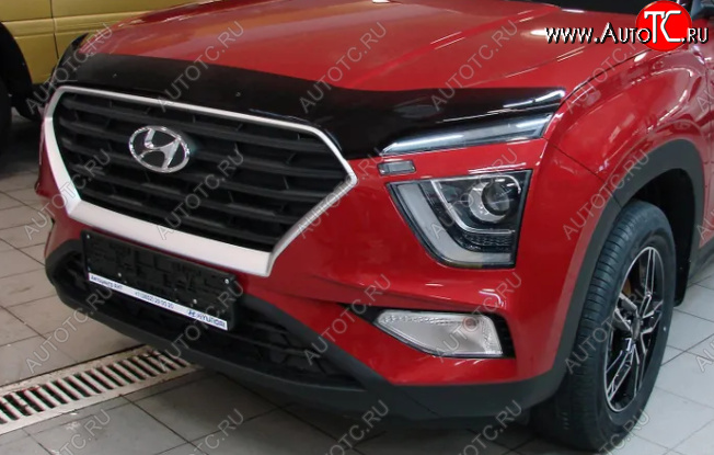 2 879 р. Дефлектор капота SIM Hyundai Creta GS рестайлинг (2019-2021)  с доставкой в г. Тамбов