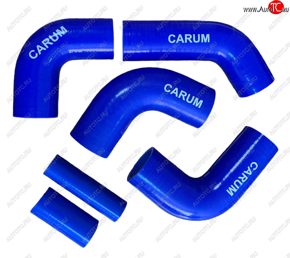 1 489 р. Комплект патрубков силиконовых радиатора дв.ЗМЗ-405 Ев-2 (6шт) помпа с электромуфтой. Толщина стенки патрубка 5 мм, армирование 4 нити CARUM ГАЗ ГАЗель 3302 дорестайлинг шасси (1994-2002)  с доставкой в г. Тамбов
