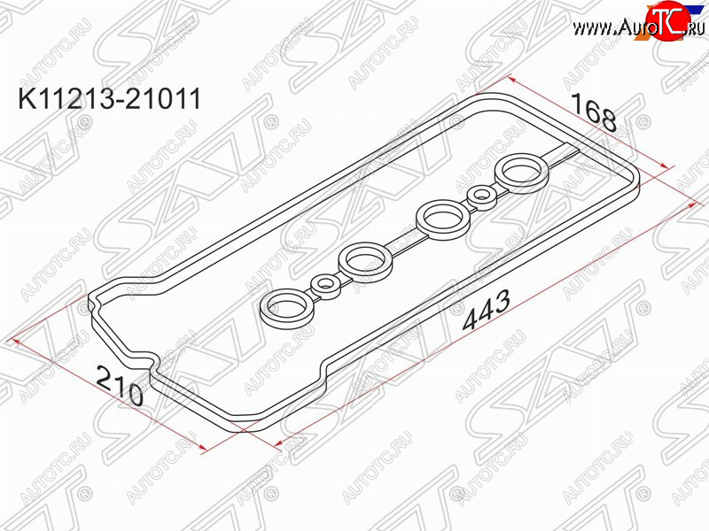 319 р. Прокладка клапанной крышки (1NZ-FE, 2NZ-FE) SAT  Toyota Corolla  E120 (2000-2004) седан дорестайлинг, универсал дорестайлинг, хэтчбек 5 дв. дорестайлинг  с доставкой в г. Тамбов