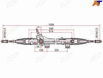 7 999 р. Рейка рулевая электрическая шток D=17.3 LHD SAT Toyota Corolla E120 седан дорестайлинг (2000-2004)  с доставкой в г. Тамбов. Увеличить фотографию 2