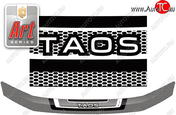 2 159 р. Дефлектор капота CA-Plastic  Volkswagen Taos (2020-2022) (Серия Art серебро)  с доставкой в г. Тамбов