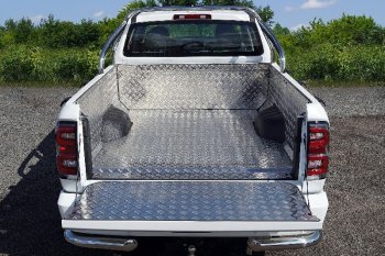 Защитный алюминиевый вкладыш в кузов автомобиля (комплект) ТСС Тюнинг Great Wall Poer KingKong (2021-2025) пикап (алюминий)
