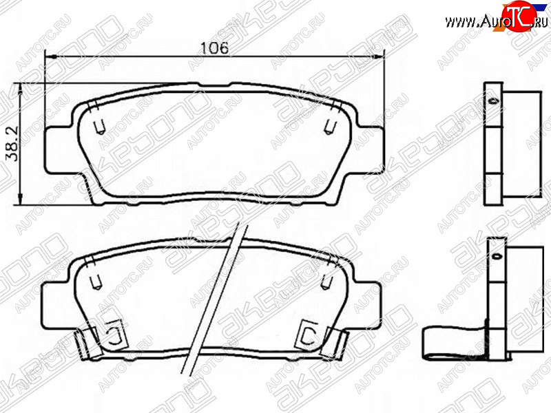 2 499 р. Колодки тормозные зад LH-RH SAT  Toyota Chaser, Cresta (X100), Crown (S130,  XS10,  S150,  S170,  S180,  S200,  S220), Mark 2 (X100,  Qualis,  X110,  Blit)  с доставкой в г. Тамбов