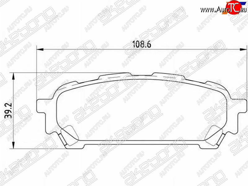 1 849 р. Колодки тормозные зад RH-LH SAT Subaru Forester SH (2008-2013)  с доставкой в г. Тамбов