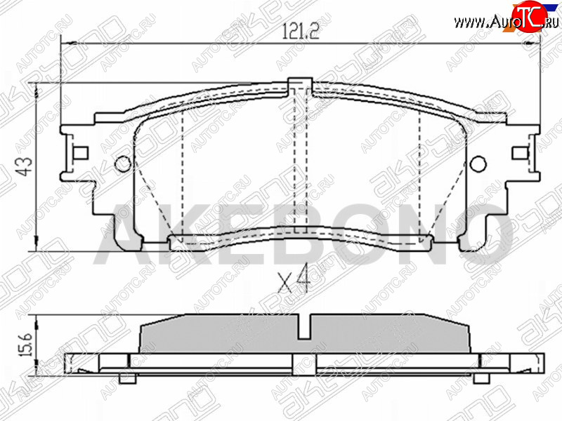 2 499 р. Копируемое: Колодки тормозные задние LH-RH SAT Lexus NX300h Z10 дорестайлинг (2014-2017)  с доставкой в г. Тамбов