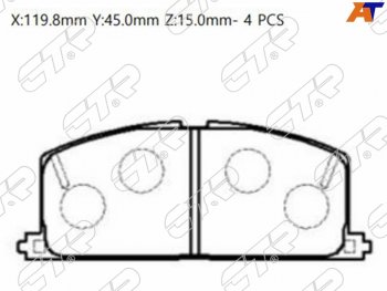 1 699 р. Колодки тормозные перед FL-FR SAT Toyota Corolla E140 седан дорестайлинг (2007-2010)  с доставкой в г. Тамбов. Увеличить фотографию 1