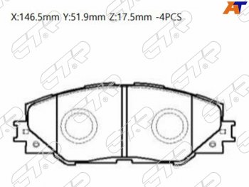 2 199 р. Колодки тормозные перед FL-FR SAT  Toyota RAV4 XA30 5 дв. удлиненный дорестайлинг (2003-2008)  с доставкой в г. Тамбов. Увеличить фотографию 1