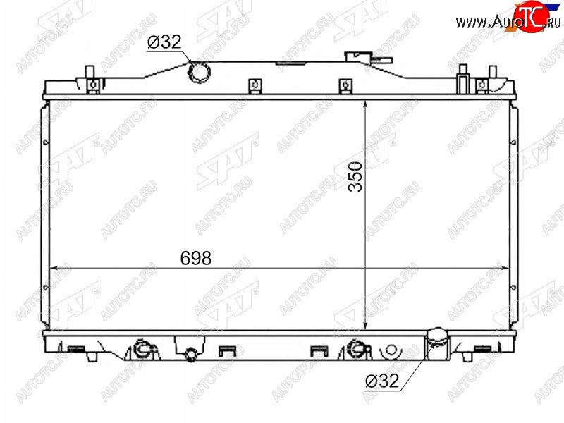7 999 р. Радиатор SAT  Honda Integra  DB6,DB8,DB9 - Integra SJ  EK3  с доставкой в г. Тамбов