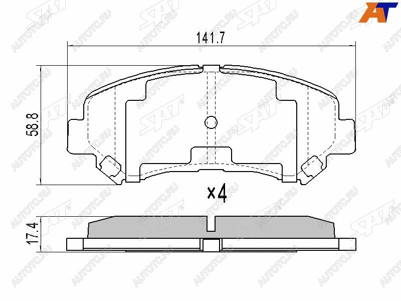 1 299 р. Колодки тормозные перед FR-FL SAT  Nissan Qashqai  1 - X-trail  2 T31  с доставкой в г. Тамбов