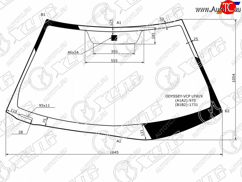 13 799 р. Стекло лобовое (Assembly США) XYG  Honda Odyssey  3 (2004-2008)  с доставкой в г. Тамбов