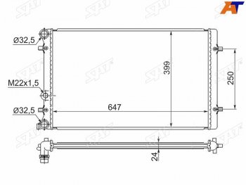 Радиатор охлаждающей жидкости SAT Audi A3 (8LA хэтчбэк 5 дв.,  8L1 хэтчбэк 3 дв.), Skoda Octavia (A5), Volkswagen Golf (4,  5)